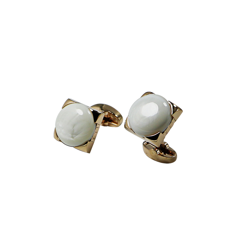 Mãe de Pearl Gold Plated Square Shrits Cuff Links